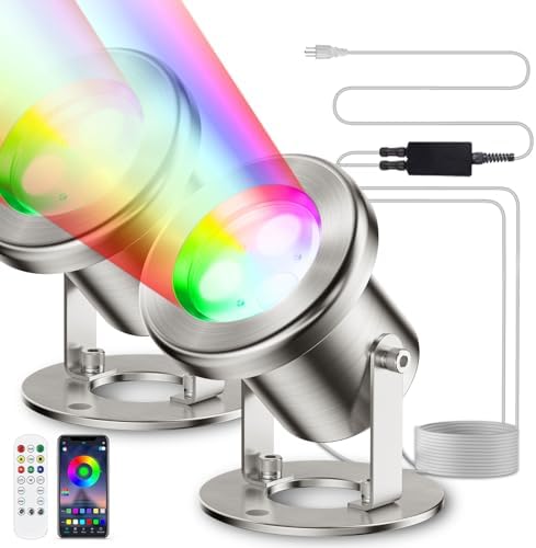 LED Pond Lights 12W RGB Dimmable Underwater Light