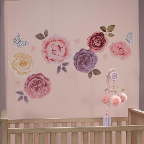 Lambs Ivy Secret Garden Wall Decals with Pink Flowers and Butterflies
