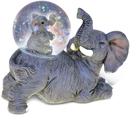 Cota Global Elephant Snow Globe - Pink Glitter Elegant Design 45mm