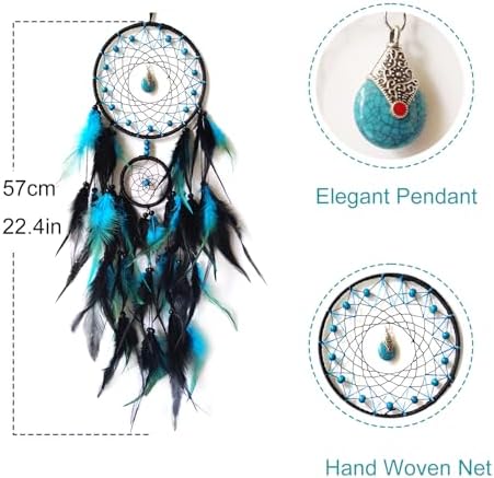 Black and Blue Dream Catcher Wall Decor