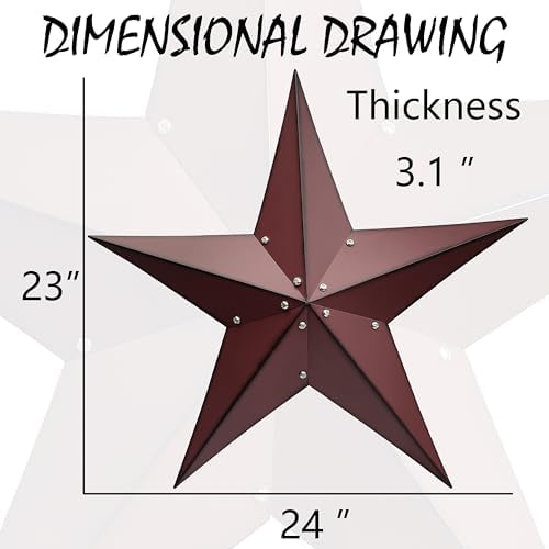 24 Inch Rustic Metal Barn Star Wall Decor