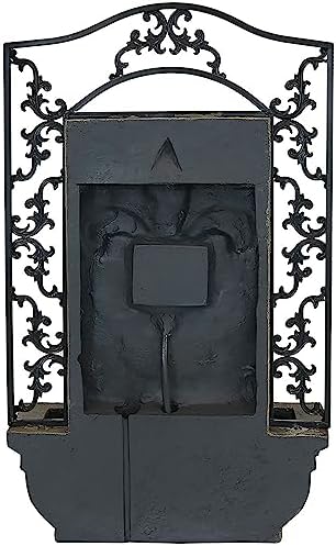 Sunnydaze French Lily 33-Inch Polystone Wall Fountain