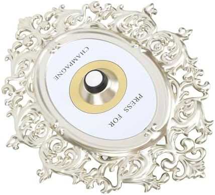 Zerodis Metal Champagne Button Doorbell Gold Classic Style Hanging Mount