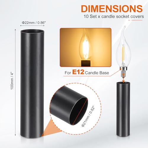 PATIKIL 4 Inch Candle Covers Metal Sleeves 10Pcs