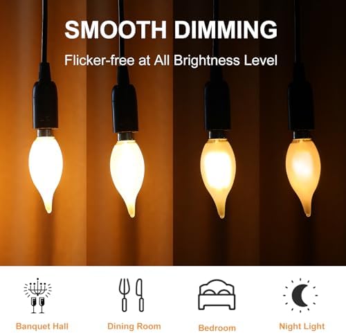 Decoaui E12 LED Chandelier Light Bulbs 6-Pack