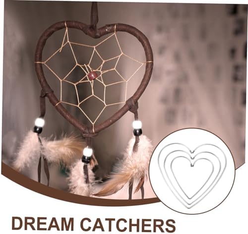Cloth Metal Ring Dreamcatcher Set 9pcs Heart Shape Hoops