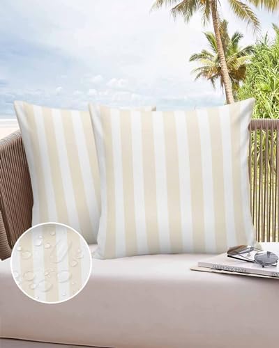 YOKOU Waterproof Throw Pillow Covers Set of 2 Square 18X18