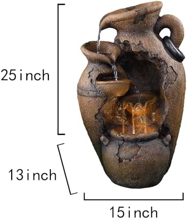 Jeco Old Fashion Pot Outdoor Fountain with LED Light 1