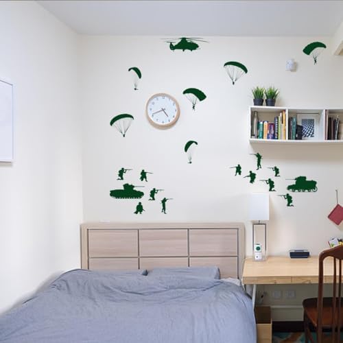 PLIGREAT 20 Pcs Military Wall Stickers Peel and Stick