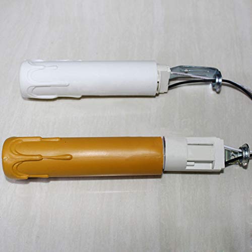 E-Outstanding 12pcs E12 Candle Socket Covers with Realistic Wax Beads