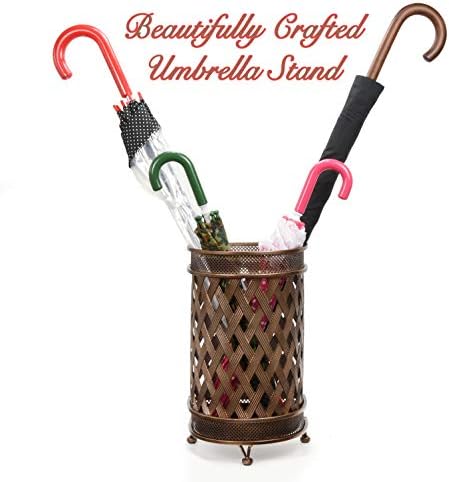 Dualplex Umbrella Stand with Antiques Look and Removable Drip Tray