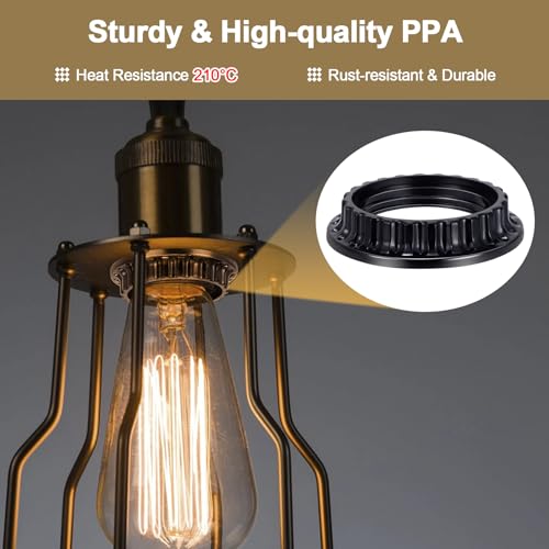 8Pcs Lamp Shade Rings Replacement for E26 Light Socket