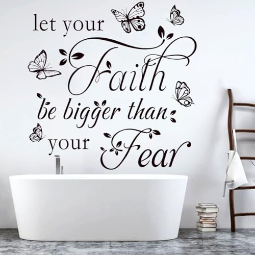Inspirational Faith Bigger Than Fear Wall Decal Sticker