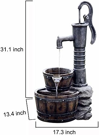 Jeco Old Fashioned Gray Pump Water Fountain