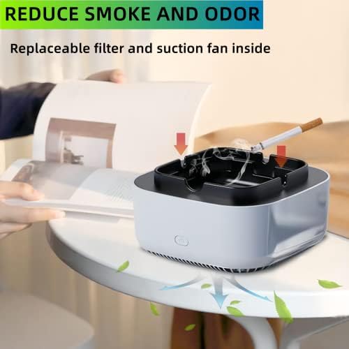 Smokeless Ashtray with Filter and Suction Fan