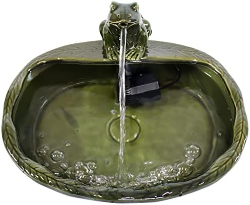Sunnydaze 28-Inch Solar Fountain with LED Lights and Battery Backup