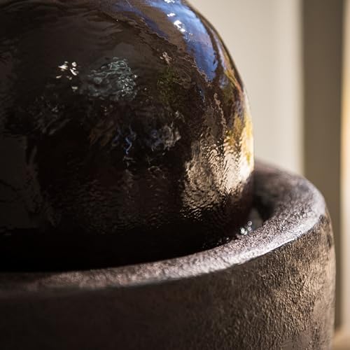 XBrand 2598 H Round Stone Water Fountain with LED Lights