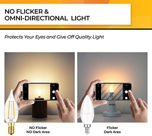Hizashi 25 Watt Candelabra LED Bulbs 12 Pack