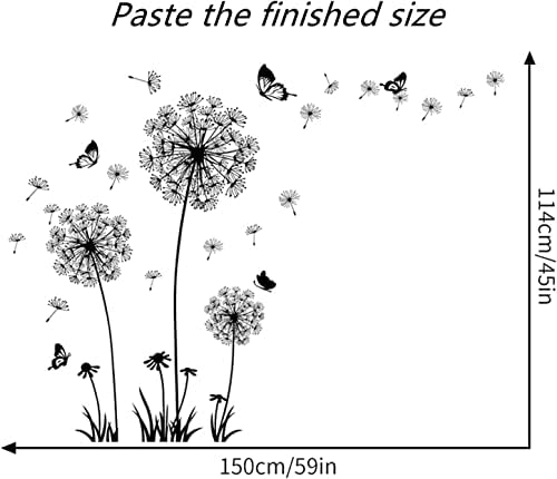 Arawat Dandelion Wall Decals 2 Set Butterfly Flower Stickers Murals