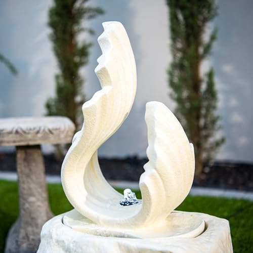 XBrand 25 in H White Stone-Look Fountain with LED Light