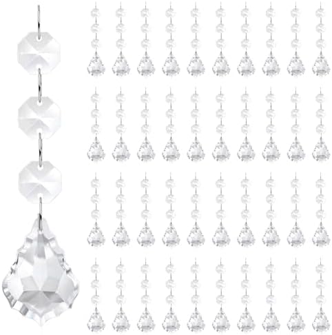 Crystal Christmas Ornaments - 30 Pcs Hanging Maple Leaf Decorations