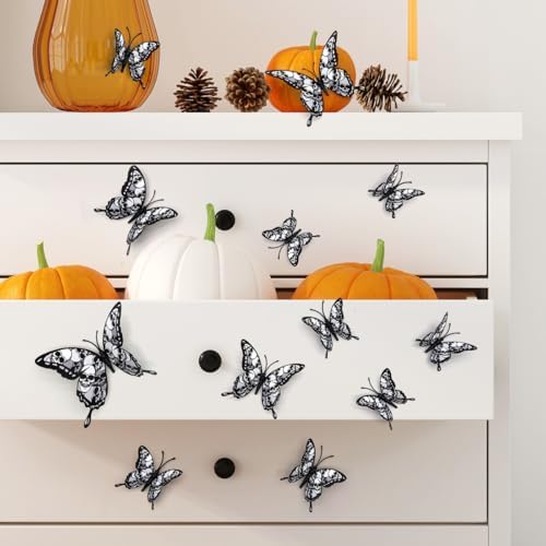 Halloween Wall Sticker Gothic Butterfly Skull Design