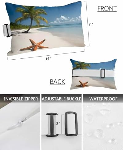 Outdoor Head Pillow with Elastic Strap and Insert