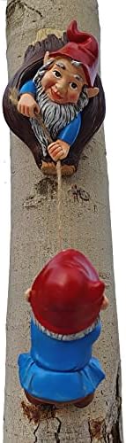 Whimsical Gnome Tree Hugger Figurine Sculpture