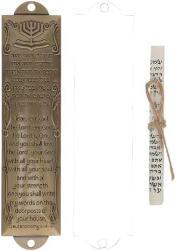 Luxshiny Jerusalem Mezuzah Case with Scroll