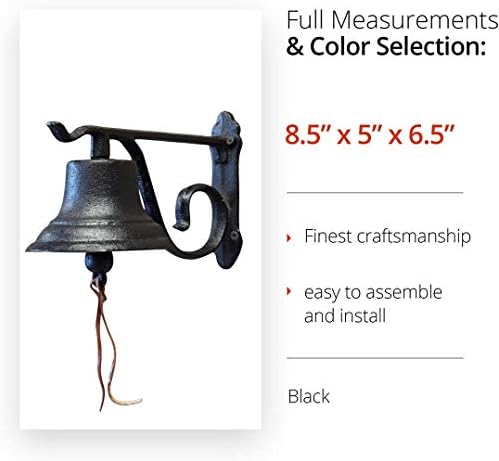 NACH Rustic Cast Iron Doorbell in Antique Black