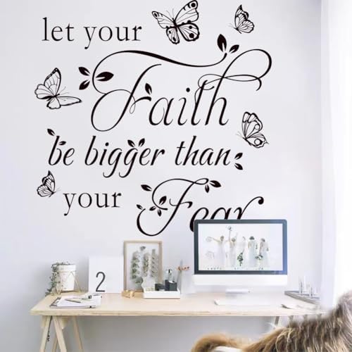 Inspirational Faith Bigger Than Fear Wall Decal Sticker