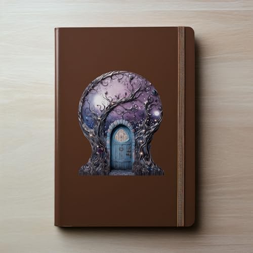Starry Nebula Sky with Tree House Moon Decor Wall Sticker