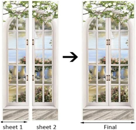 Artfanke 3D Peel and Stick Door Sticker Set 303x787