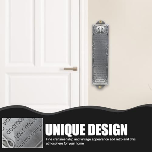 Baluue Set of 3 Metal Mezuzah with Scroll for Door