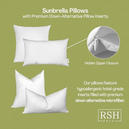 RSH Decor Sunbrella Lumbar Throw Pillows Set of 4