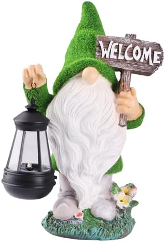 Houdezhu Solar-Powered Garden Gnome Statue 13