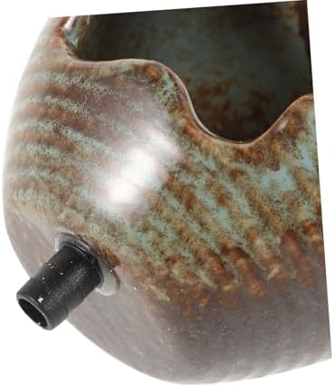 BESPORTBLE Unique Textured Ceramic Jar Solar Fountain Decor
