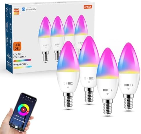 OHLUX Smart Candelabra LED Bulbs 4 Pack
