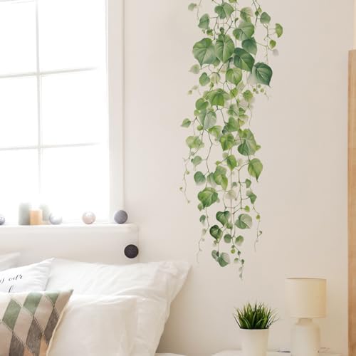Green Plant Vine Leaves Wall Sticker for Bedroom Decor
