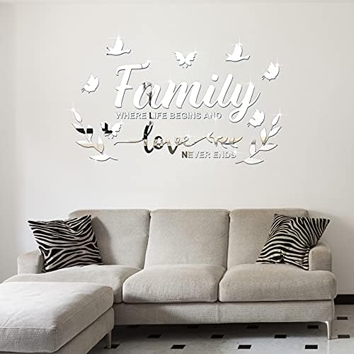 Zonon 3D Acrylic Mirror Wall Decor Set