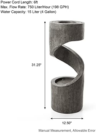 Glitzhome Tiered Outdoor Water Fountain with LED Light 1