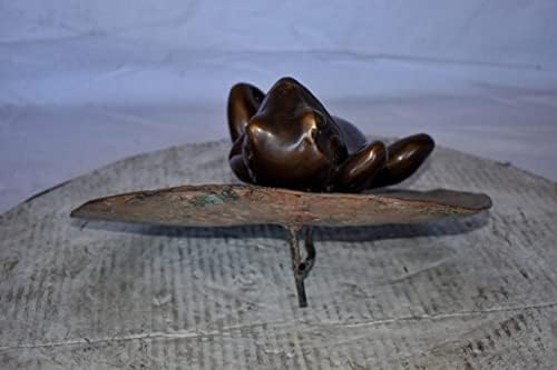 Relaxed Frog with Piped Bronze Statue Fountain