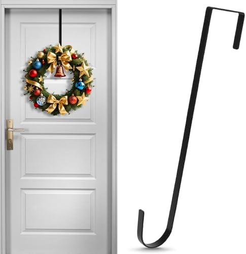 Narrow Black Wreath Hanger 12 Inch Door Hook