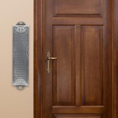 Baluue Set of 3 Metal Mezuzah with Scroll for Door