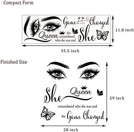 Inspirational Wall Sticker with Motivational Quotes and Beautiful Eyes Design