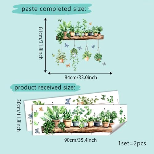 iMagitek 3D Potted Green Plant Wall Decals