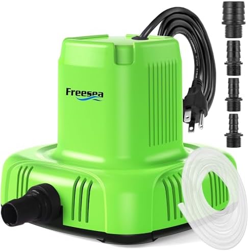 FREESEA Submersible Pond Pump 1585 GPH 120W for Outdoor Use