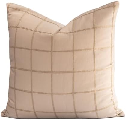 Crumbs Home Modern Farmhouse Fall Linen Throw Pillow Cover 22x22