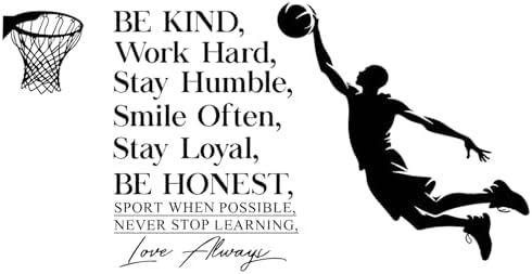 Basketball Player Motivational Wall Decals Peel and Stick Decor