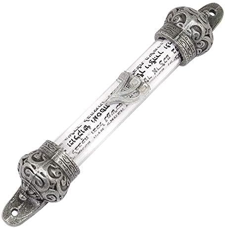 Silver Plated Crown Mezuzah Door Ornament with Scroll